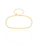 Pulseira Riviera Turmalina 2 mm Banhado a Ouro 18K