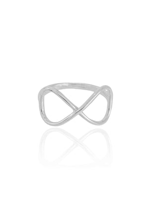 Anel Infinito Tamanho 19 Ródio Branco