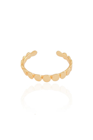 Anel Falange Plaquinhas Redondas Tamanho 12 Banhado a Ouro 18K