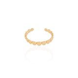 Anel Falange Plaquinhas Redondas Tamanho 12 Banhado a Ouro 18K