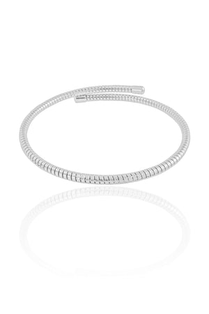 Bracelete Mola Espiral Ródio Branco