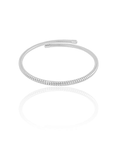 Bracelete Mola Regulável Ródio Branco