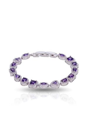 Pulseira Riviera Mix Safira Azul Cravejada Cristal com Fecho Italiano