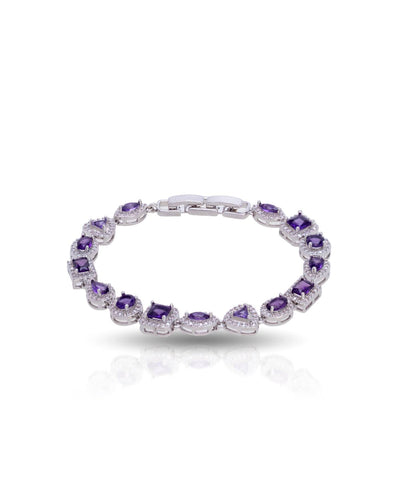 Pulseira Riviera Mix Safira Azul Cravejada Cristal com Fecho Italiano