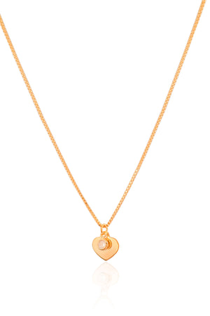 Gargantilha Infantil Veneziana Coração Ponto de Luz Cristal Banhado a Ouro 18K