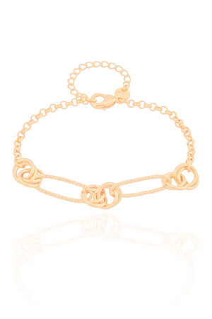 Pulseira Elos Entrelaçados Banhado a Ouro 18K