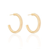 Brinco Argola Tubo Liso 2.8 cm Banhado a Ouro 18K