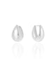 Brinco Argola Click Gota Lisa 2.6 cm Ródio Branco