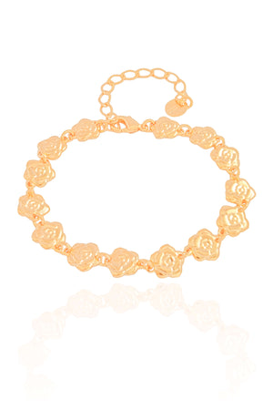 Pulseira Flores Lisas Banhado a Ouro 18K