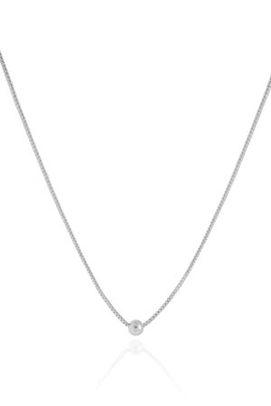 Gargantilha Infantil Veneziana Bolinha Lisa 4 mm Ródio Branco