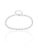 Tornozeleira Elos Ovais 3.5 mm  Ródio Branco