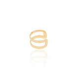 Piercing Dois Filetes Liso Banhado a Ouro 18K