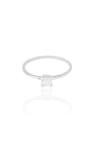 Anel Solitário Cristal Tamanho 18 Ródio Branco