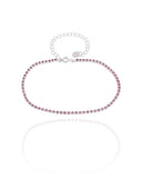 Pulseira Riviera Ametista 2 mm Ródio Branco