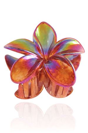 Presilha Flor Marrom Perolado