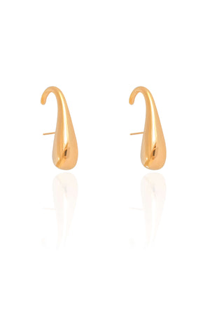 Ear Hook Gota Lisa 2.4 cm Banhado a Ouro 18K