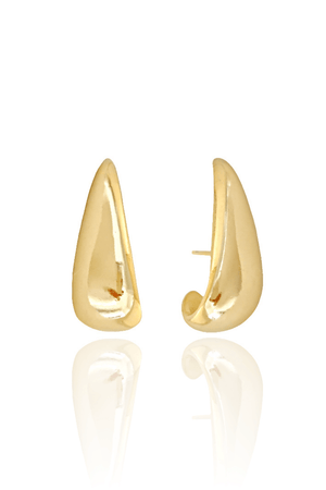 Ear Hook Meia Lua Lisa Banhado a Ouro 18K