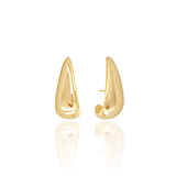 Ear Hook Meia Lua Lisa Banhado a Ouro 18K