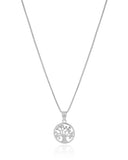 Gargantilha Árvore da Vida Cravejada Cristal Ródio Branco - 45 cm