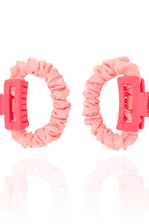 Kit Presilhas Retangulares e Elásticos Rosa