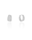 Brinco Argola Cravejada Cristal 1.6 cm Ródio Branco