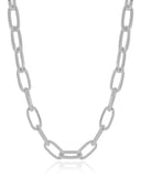 Gargantilha Elos Ovais 9 mm Ródio Branco