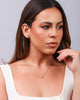 Conjunto Safira Rosa Cravejado Ródio Branco