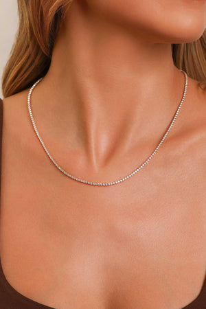 Gargantilha Rivieira Cristal Banhado a Ouro 18K - 45 cm