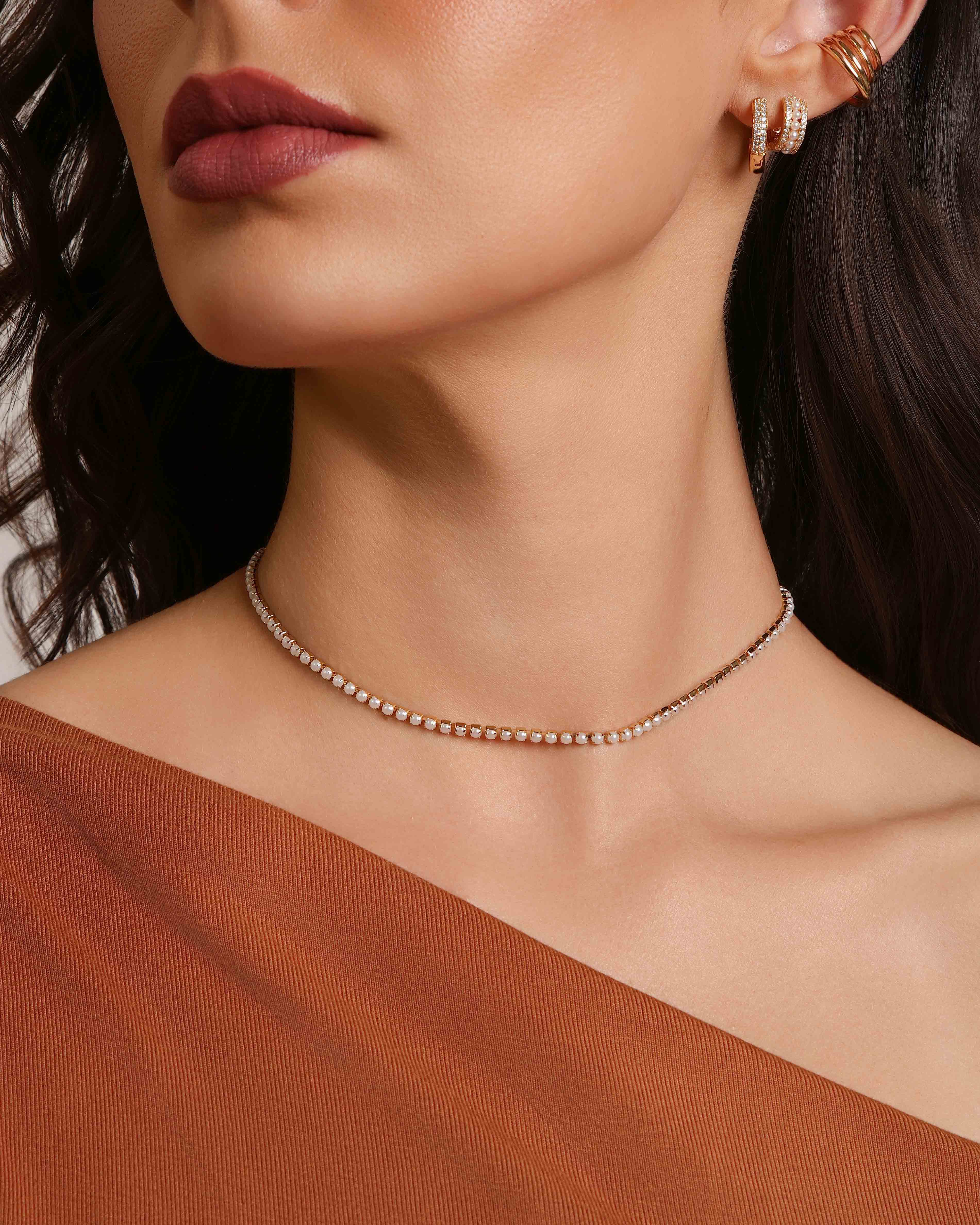 Choker Pérolas Banhado a Ouro 18K