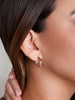 Brinco Meia Argola Redonda Colorida Banhado a Ouro 18K