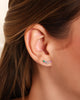 Brinco Ear Cuff Zircônias Coloridas Ródio Branco