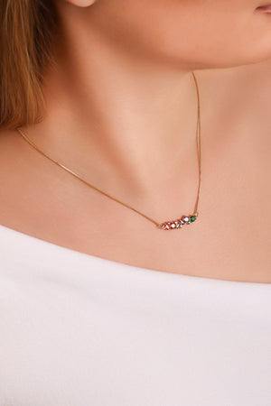 Gargantilha Veneziana Cristal Colorido Banhado a Ouro 18K
