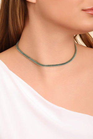 Choker Turmalina Ródio Branco