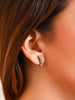 Ear Hook Geométrico Cristal Ródio Branco