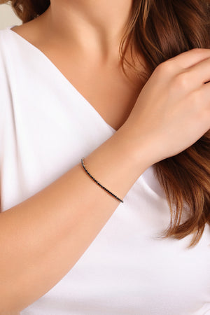 Pulseira Rivieira Preta 2 mm Maleável
