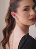 Brinco Ear Cuff Carre Quadrado Azul Topazio com Tarraxa Virgula