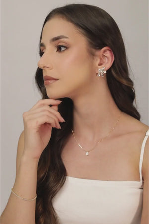 Pulseira Riviera Baguetes Cristal 3 mm Banhado a Ouro 18K