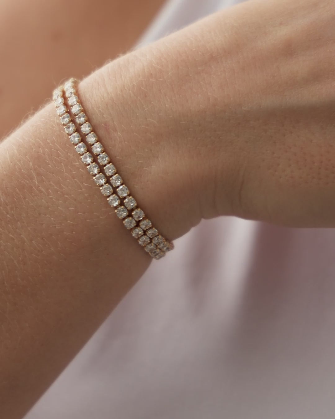 Pulseira Riviera Dupla Cristal Fecho Gaveta