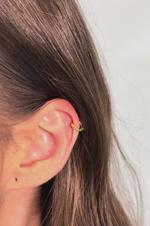 Piercing para Hélix Entrelaçado Vazado 8 mm Banhado a Ouro 18K