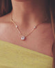 Conjunto Gargantilha Elo Veneziano com Pingente Gota Cristal e Brincos