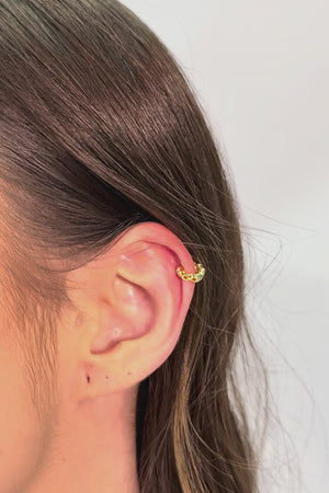 Piercing para Hélix Torcido 9 mm Banhado a Ouro 18K