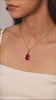 Pingente Gota Safira Rosa Cravejada Cristal Banhado a Ouro 18K