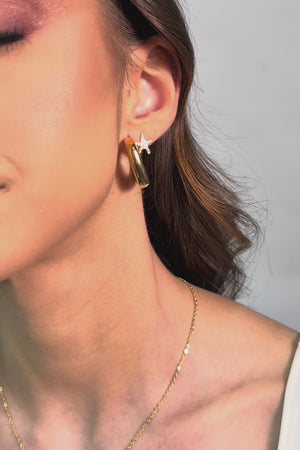 Choker Madrepérolas Quadrados Lisos Banhado a Ouro 18K