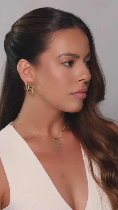 Brinco Argola Vazada Lisa 3 cm Banhado a Ouro 18K