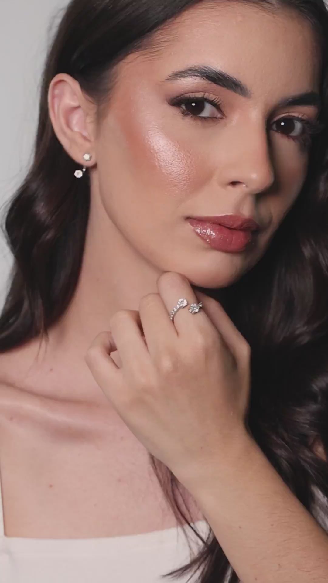 Gargantilha Veneziana Elos Ovais Cravejado Cristal Banhado a Ouro 18K - 45 cm