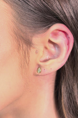 Brinco Gota Cravejada Cristal 6 cm Banhado a Ouro 18K