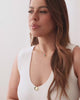 Conjunto Gargantilha Pingente e Brinco Oval Turmalina com Borda Cristal