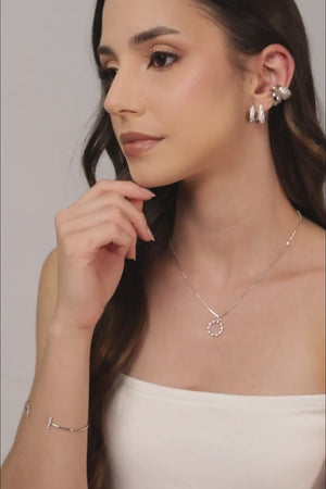 Bracelete Palito Cravejado Cristal Ródio Branco