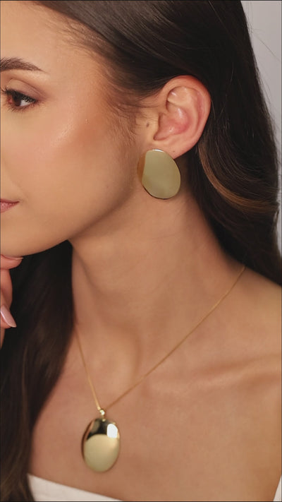 Colar Veneziana Oval Liso 3.7 cm Banhado a Ouro 18K - 45 cm
