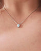Conjunto Gargantilha Pingente e Brinco Oval Azul Sky com Borda Cristal